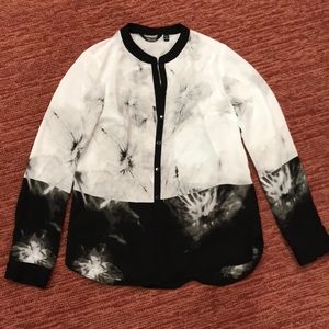 Black and white blouse